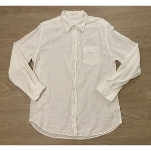 Gant Rugger Basket Weave 100% Cotton Button Down Mens White XL Coastal Casual